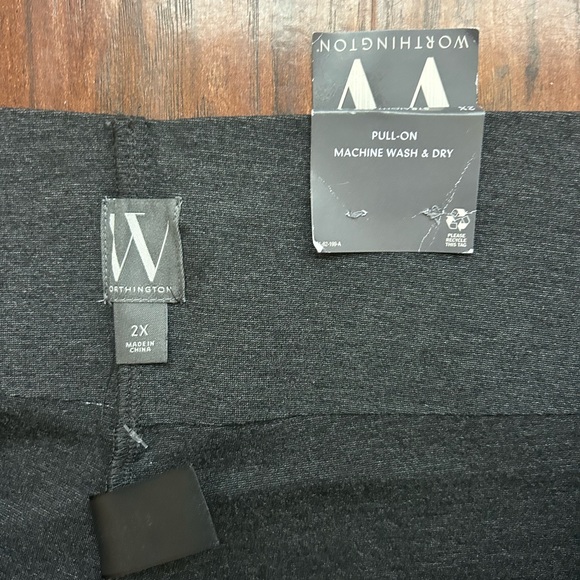 Worthington Pull-On Straight Leg Ankle Pants Size 2X Stretch - Picture 2 of 6